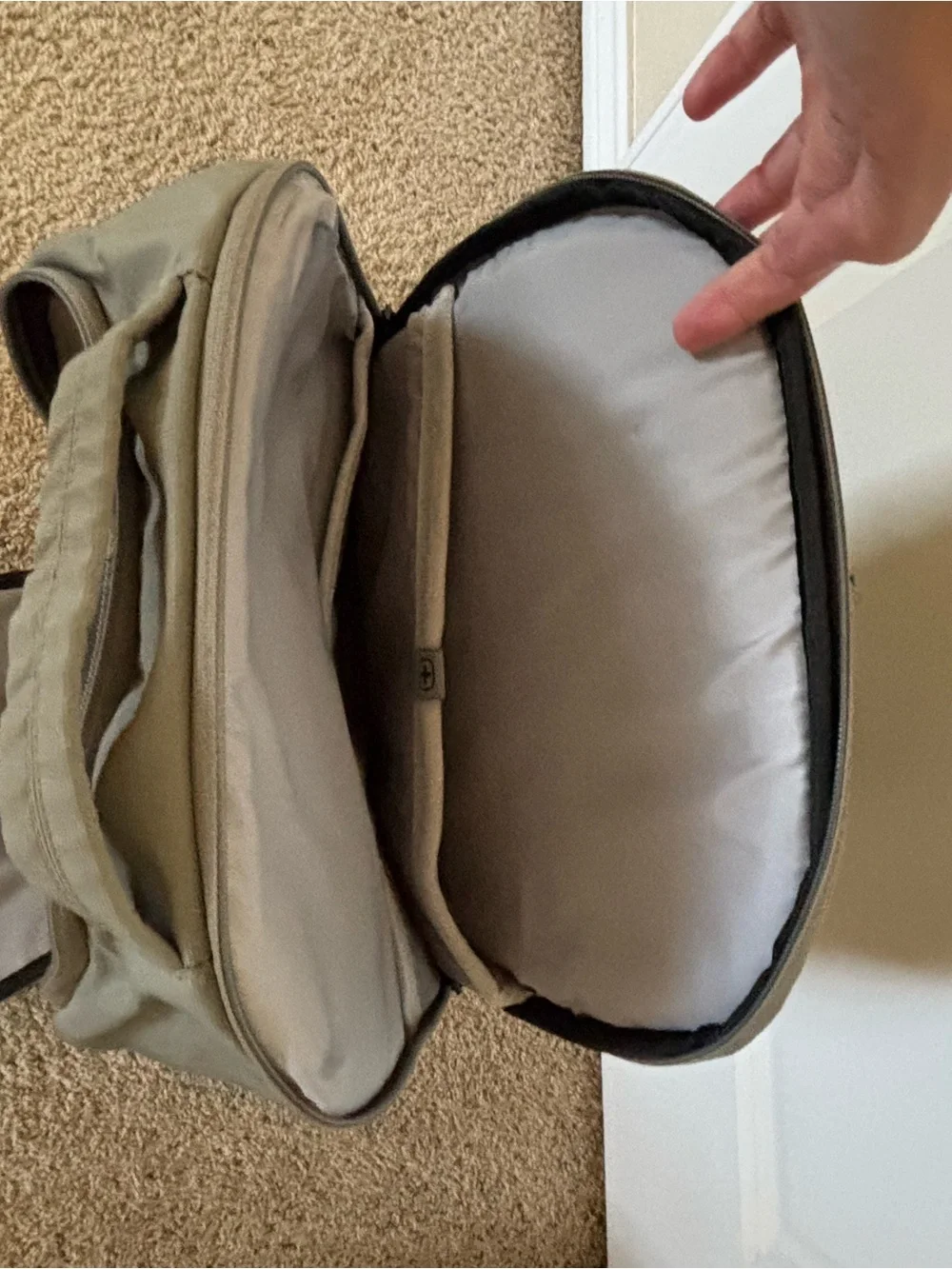 SwissGear Sage Green Backpack with padded laptop compartment